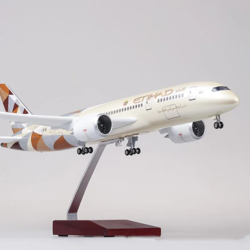 Самолет Boeing B787 Dreamliner Aircraft ETIHAD Airlines 47 см 1/130 весы Модель W светильник колеса литой