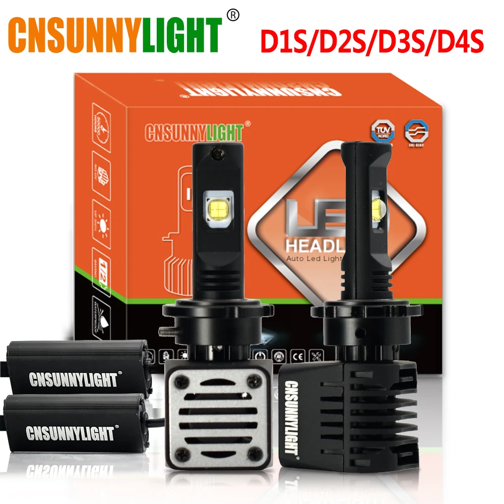 CNSUNNYLIGHT без ошибок D1S D2S D3S D4S D2H светодиодный фары автомобильные лампы 14000лм w/LUMI светодиодный S MX70 чипы Автомобильные фары дальнего ближнего света
