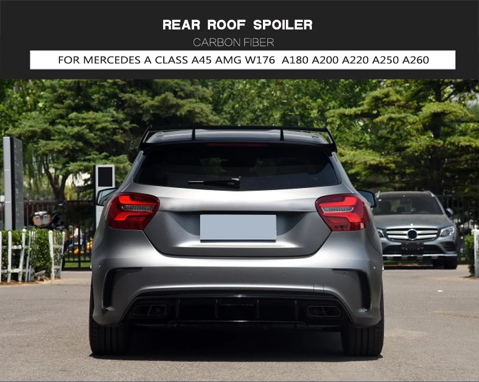 Автомобиль спойлер для Mercedes-Benz A180 A200 A250 A45 A45 AMG 2013- хэтчбек 4 двери из углеродного волокна Защита от солнца на заднее стекло авто спойлер