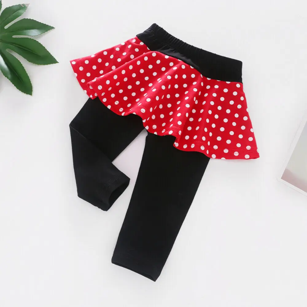 Повседневные штаны для маленьких девочек юбка брюки в горошек леггинсы с