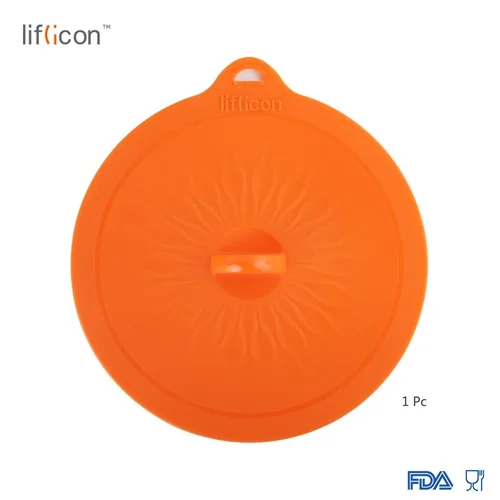 Liflicon 8,46 ''(215 мм) Премиум силиконовые вакуумные крышки на стеклянные банки контейнеры пищевые свежие хранения всасывания Крышка для кастрюль крышки чашки - Цвет: 215mm-Orange