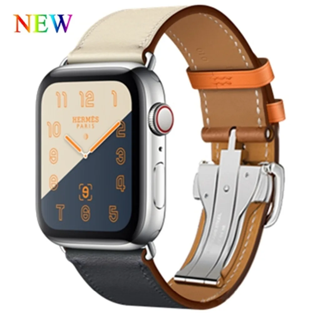 Кожаный ремешок для часов correa Apple watch band 4 42 мм/38 мм 44 40 браслет с пряжкой наручные