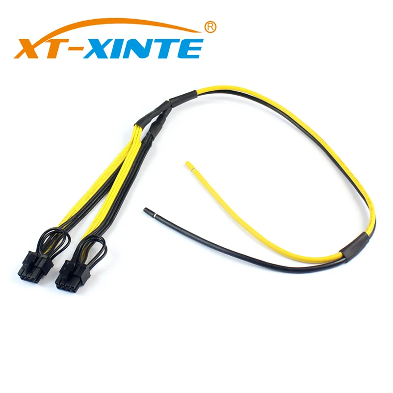 XT XINTE двойная PCIe PCI E графическая видеокарта 8pin 6 + 2pin DIY Кабель питания сплиттера