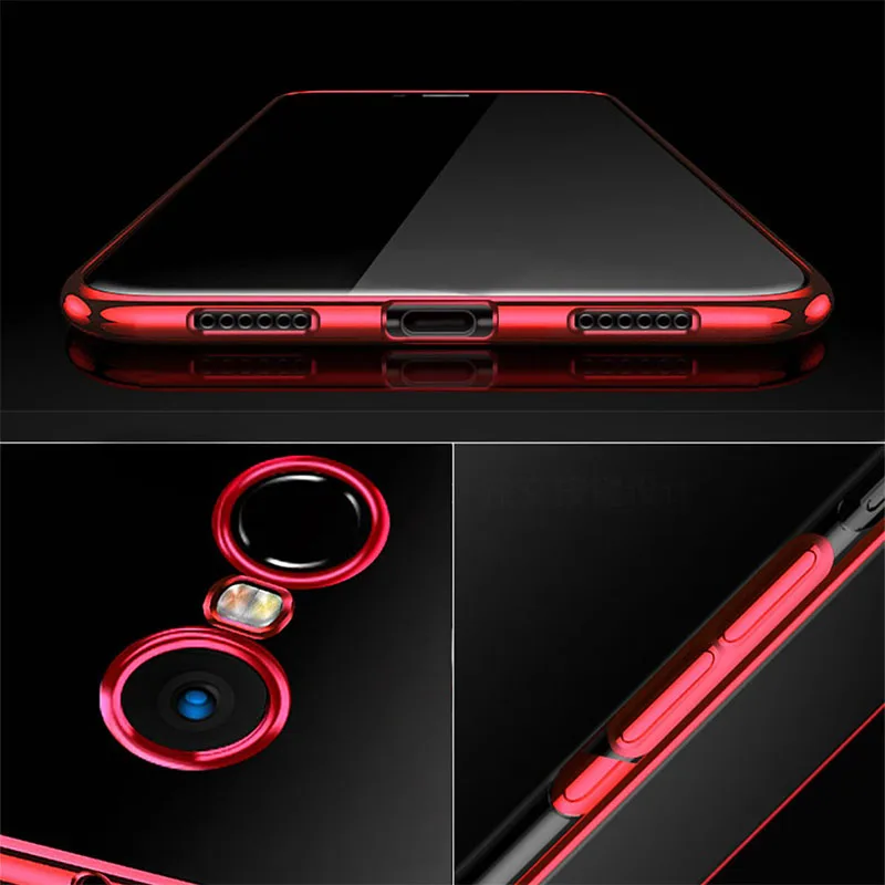 Shockproof Plating Clear Soft Gel TPU Silicone Case For Xiaomi Redmi 5 Plus 5plus 5+ Ultra Thin Rubber Cover Transparent Housing |
