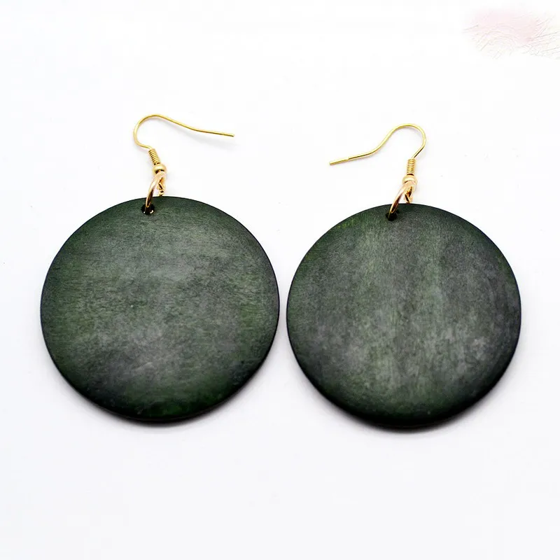 Rainbery Monogram Wood Earrings 2021 New Fashion Women Jewelry Wholesale Natural Dangle JE0541 | Украшения и аксессуары