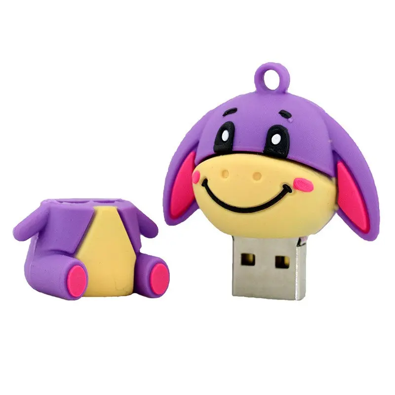 Милый мультяшный Кот Ослик USB флеш-накопитель животное, Лев, тигр, свинья карта памяти Флешка USB флешка флеш-накопитель 32GB 16GB 8GB