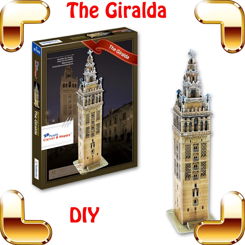 Новое поступление подарок Giralda башня 3D головоломка здание модель бумажная