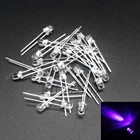 100 шт. 5 мм ультрафиолетовая 395нм 400нм УФ светодиодная Диодная светоизлучающая лампа 5 мм UVLED (ультрафиолетовый фиолетовый 5 мм круглый прозрачный объектив)