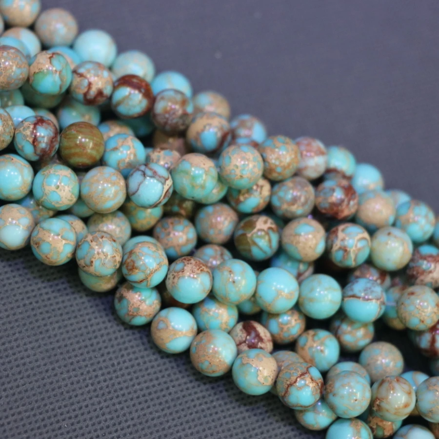 Модное ожерелье из Императорского камня Aqua осадочные кусочки свободные бусины