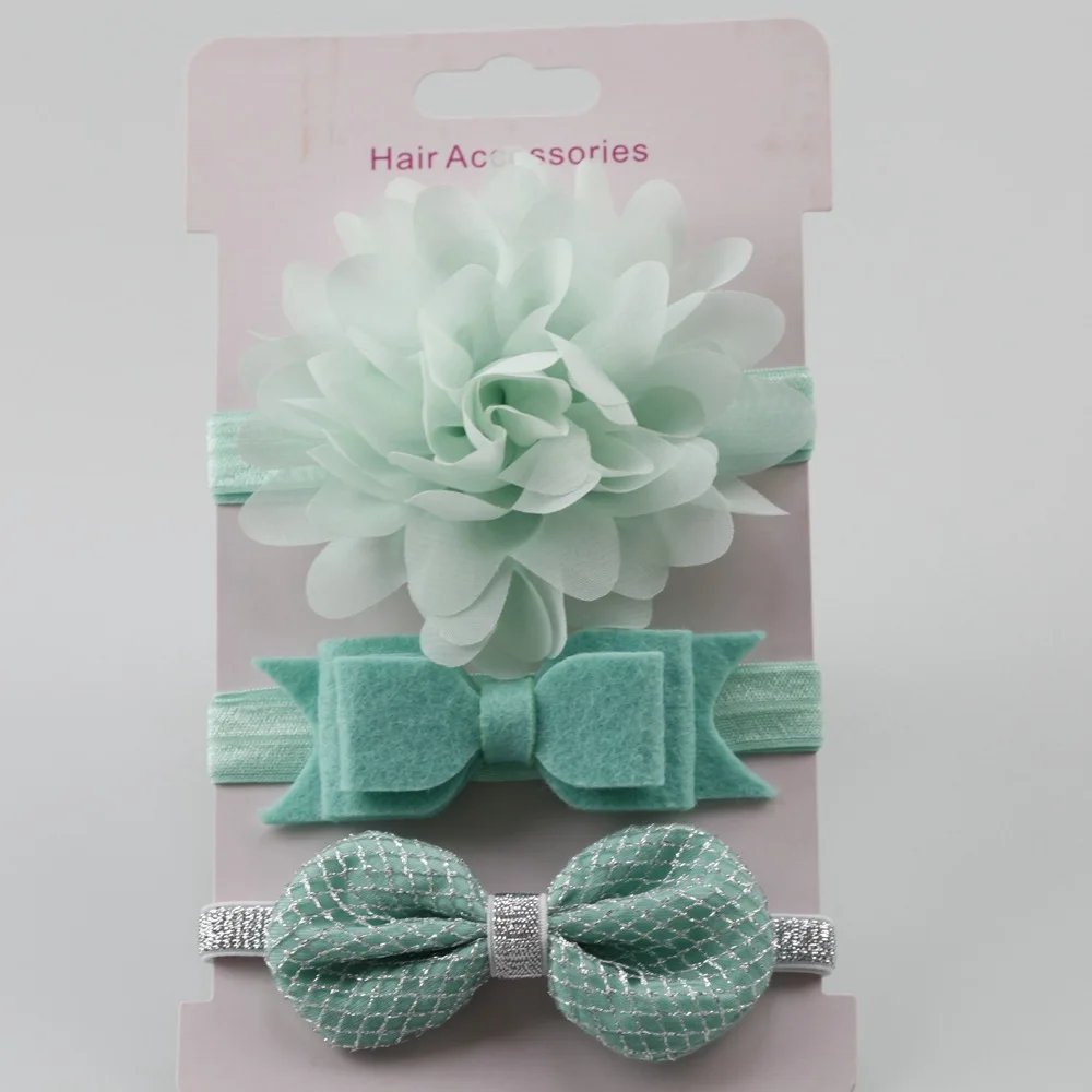 3Pcs Baby Elastic flower headband Headbands Girls Bebe Bowknot Hairband Toddler Infants Hair accessories set photography props