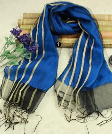 Free shipping hot sale spring autumn winter high quality silk scarf patchwork long striped women 185*70cm 8 colors | Аксессуары для