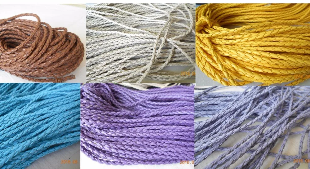 Оптовая продажа 5 м/лот Плетеный кожаный шнур из конопляной веревки 3 мм для