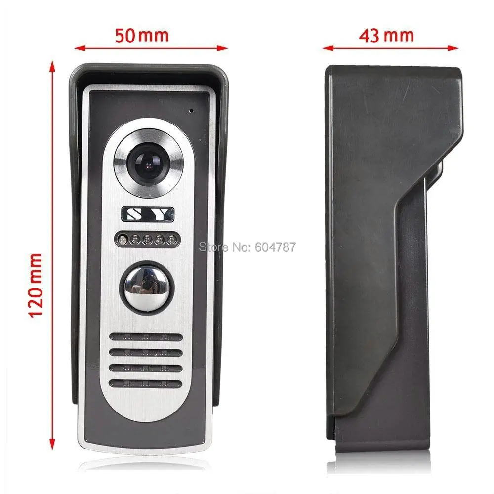 7-дюймовый цветной ЖК-монитор видеодомофон дверной звонок домофон комплект |