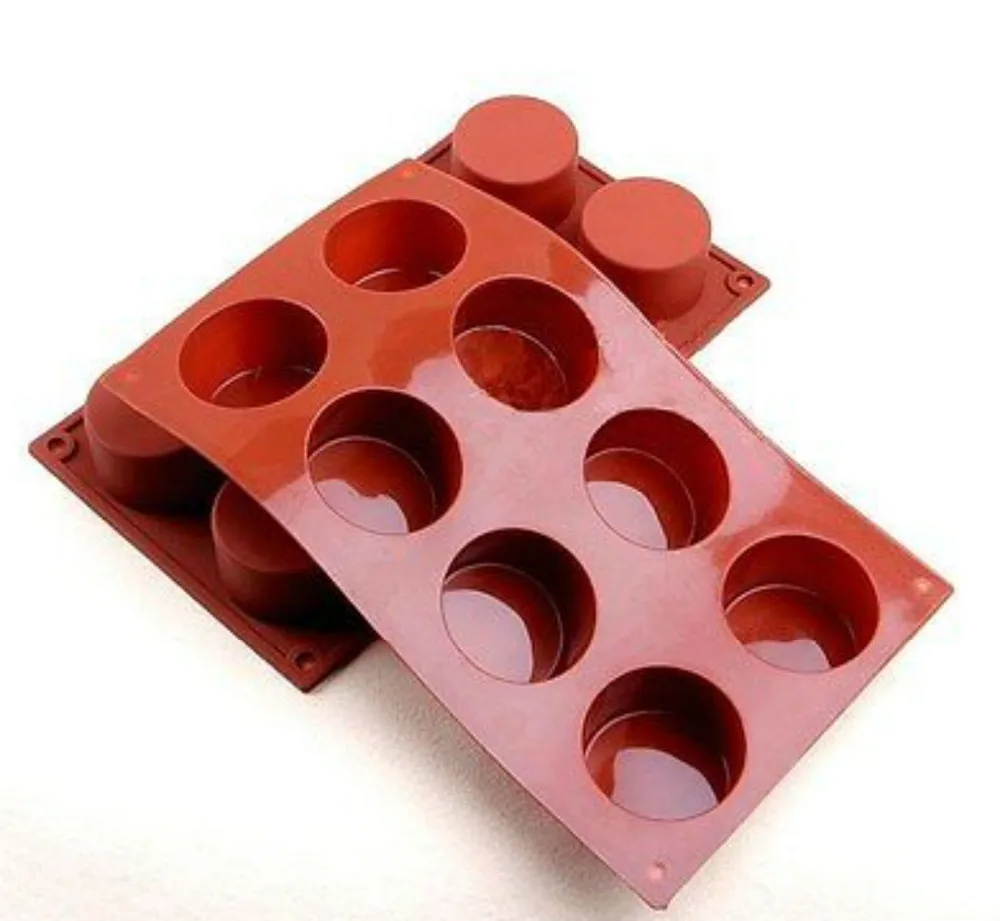 8 отверстий круглая быстрая силиконовая форма для мыла ручной работы маффинов