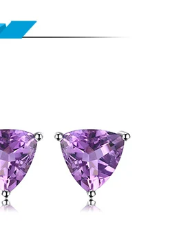 JewelryPalace триллион 1.9ct натуральный Фиолетовый аметист камень серьги гвоздики Твердые 925 пробы серебро ювелирные украшения