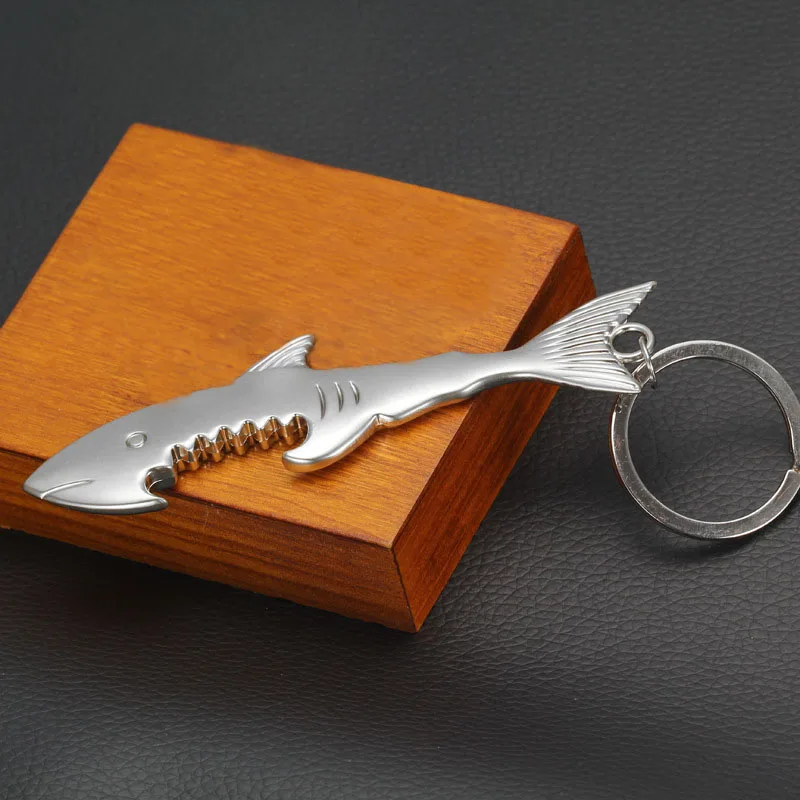 Открывалка для бутылок в форме акулы брелок кольца из цинкового сплава