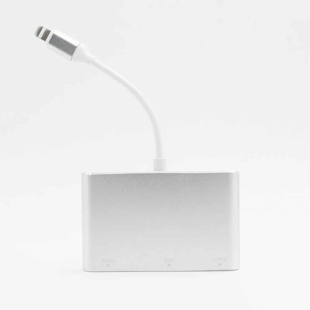 Адаптер с разъемом Lighting to HDMI VGA Аудио 3 5 мм из алюминиевого сплава для Iphone 6 7 8 X Ipad