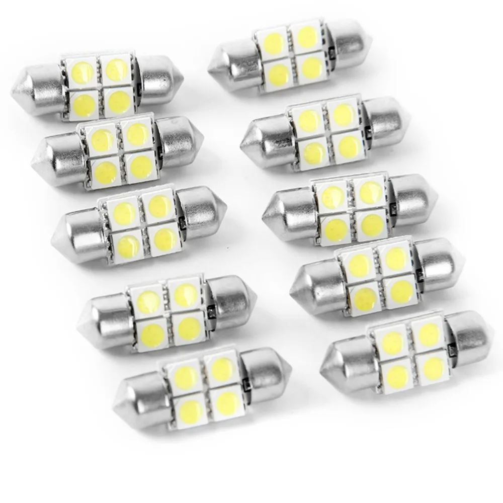 10 шт. 5050 31 мм 4 SMD автомобильный домов на колесах Внутренняя купольная гирлянда