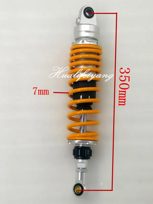 350mm yellow 2pieces Универсальный 320 мм/330 мм/340 мм/350 мм/360 мм для мотоцикла, задний регулировочный демпфирующий амортизатор для Honda Yamaha Kawasaki Suzuki - Цвет: 350mm yellow 2pieces