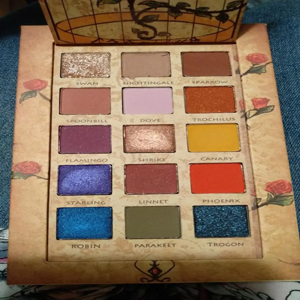 HobbyLane 15 цветов мерцающие тени для век Палитра матовые блестящие клетчатые птицы тени для век долговечные водонепроницаемые пигментные косметические