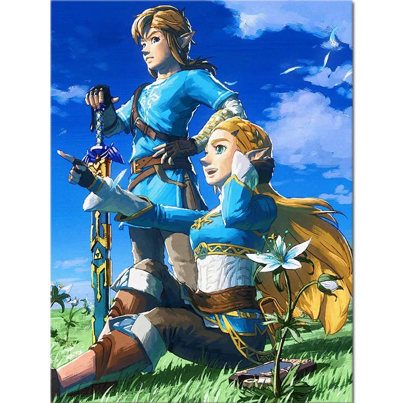 Игра пейзаж Daimond картина Zelda полный квадрат 5d Diy Алмазная вышивка человек девушка эльф Вышивка крестом Стразы домашний Декор подарок A16 - Цвет: F