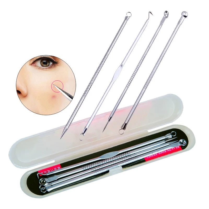 4 шт./компл. инструмент для удаления угрей комедона ложка лица вакуумный