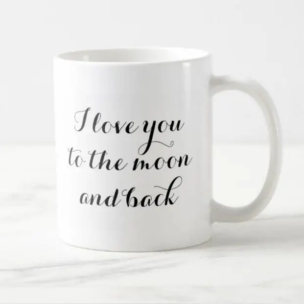 Простой с надписью I Love You to The Moon and Back (мама я тебя кофейная кружка модные шикарные
