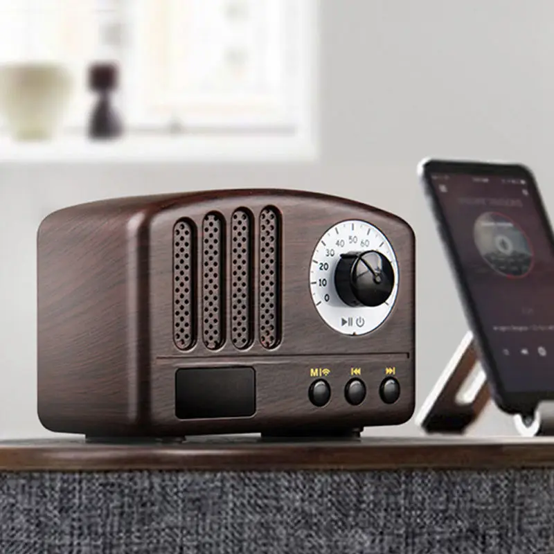 Ретро Bluetooth динамик fm-радио микрофон Портативный Handsfree Открытый беспроводной Mp3