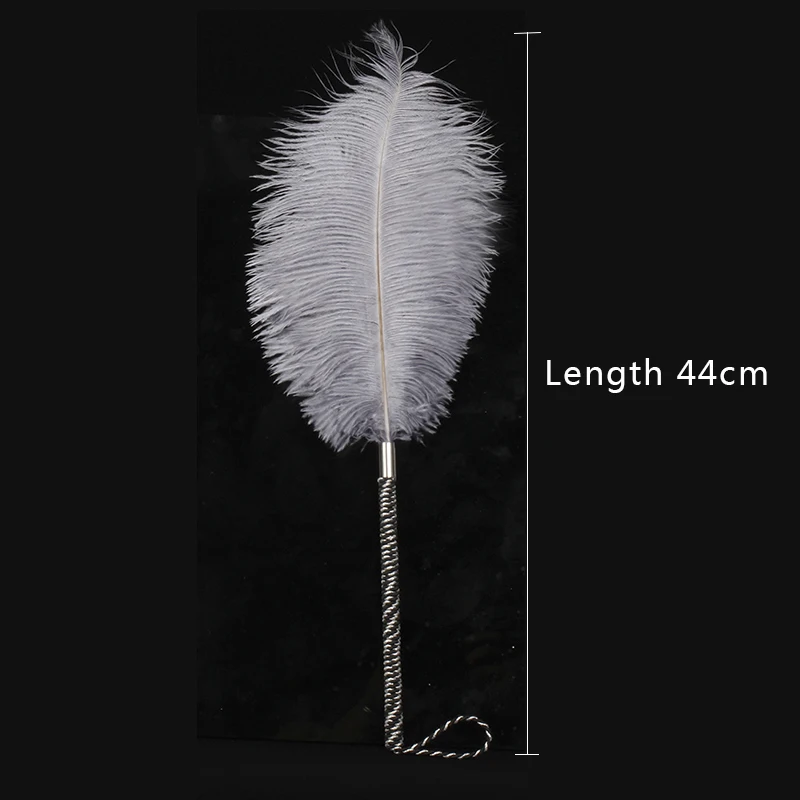 New 44cm black soft Foreplay ostrich flirt feather toys slave paddle flirting spanking fetish adult sex products for couples | Красота и