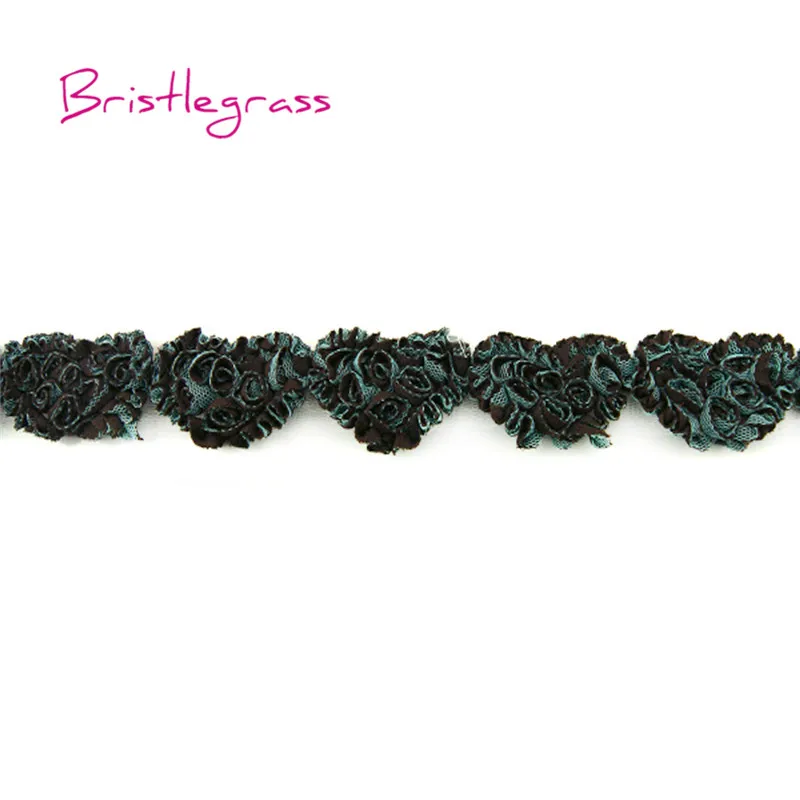 BRISTLEGRASS 1 Yard Crocheted Cotton Heart Flower Tulle Mesh Lace Trim Kid Headband Bride Wedding Dress Costume DIY Sewing Craft | Дом и сад
