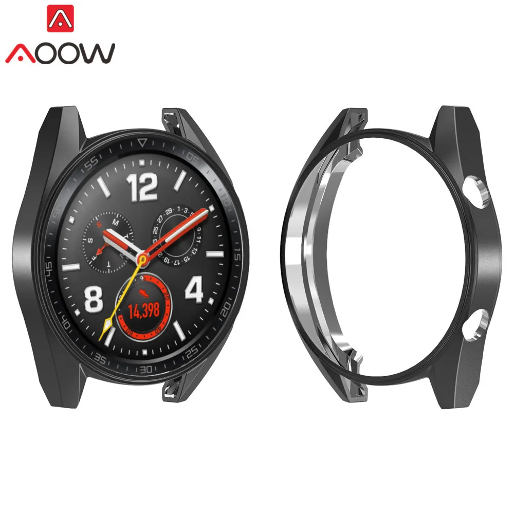 Black Мягкий ультратонкий защитный чехол из ТПУ с покрытием для huawei Watch GT/GT Active Edition, универсальная защитная рамка - Цвет ремешка: Black