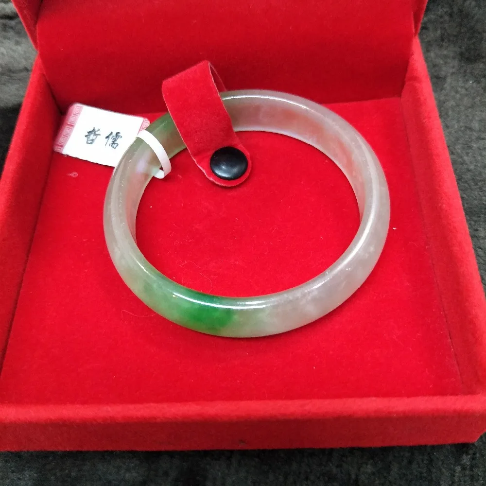 

Zheru Jewelry Natural Jadeite Bracelet Natural Elegant Ice Bottom + Green 54-62mm Female Gift A Class A Certificate