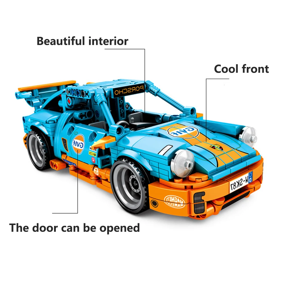 Собрать Technic Porscher Супер гоночный приспособление для автомобиля Модель