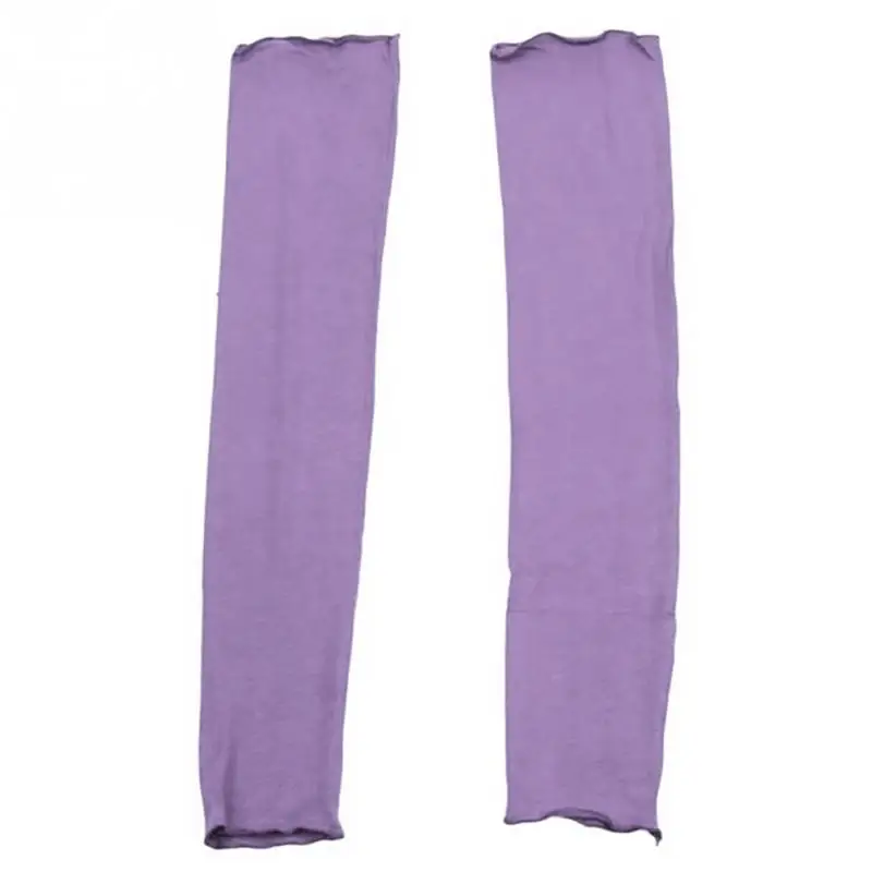 purple Новые женские и мужские перчатки для защиты от солнца, нарукавники, теплые перчатки без пальцев, велосипедные перчатки для вождения, гольф, УФ защитные рукава, чехол - Цвет: purple