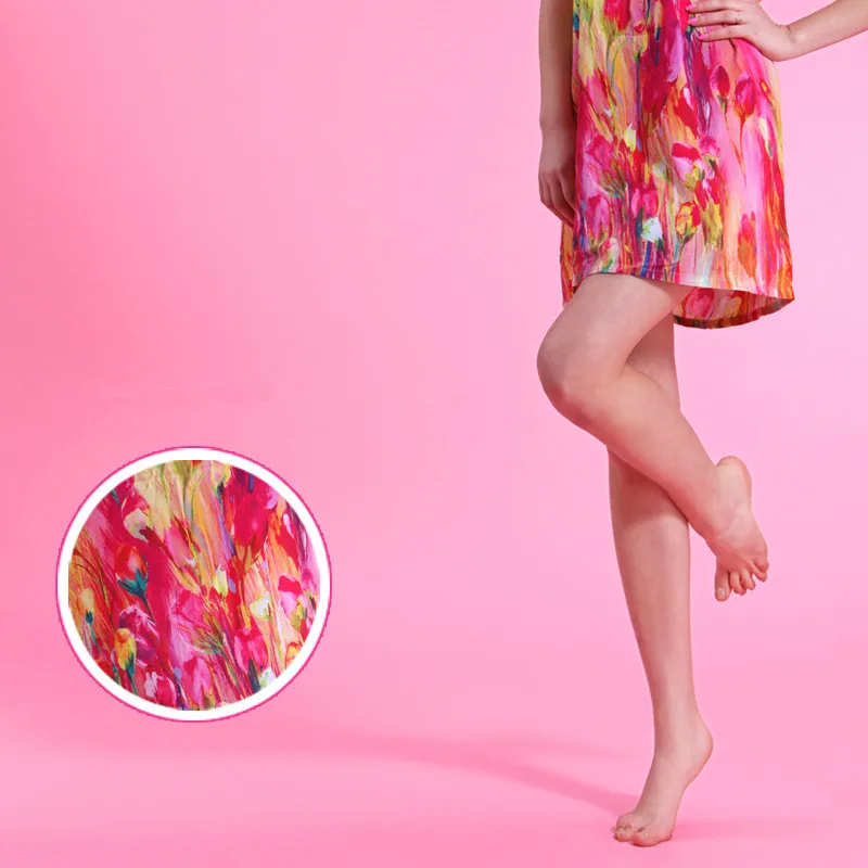 Новинка Милая женская летняя одежда для сна из полиэстера с цветочным рисунком