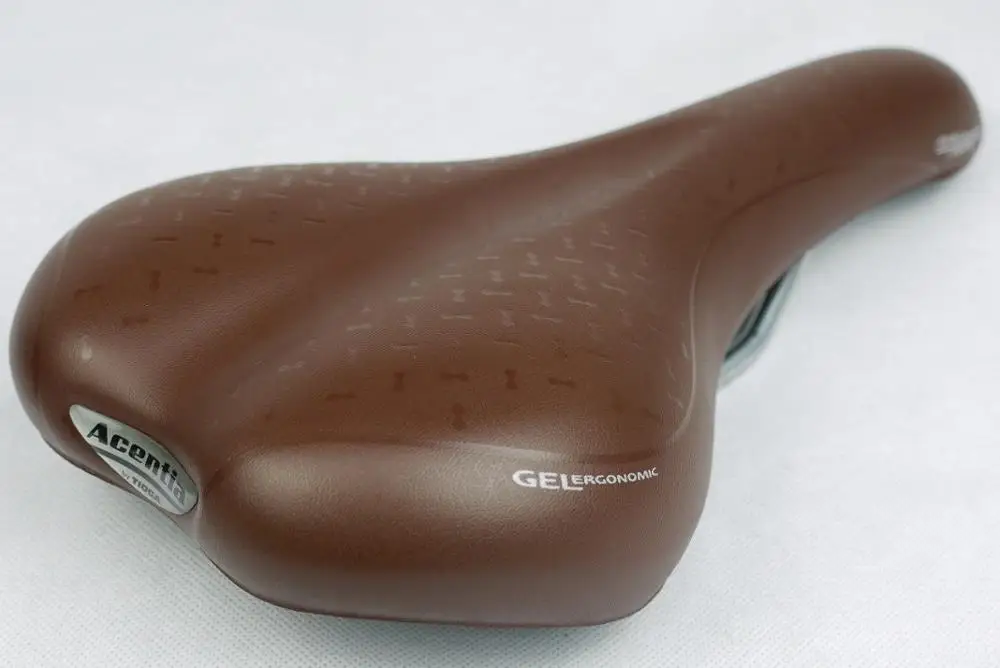 Винтажное гелевое седло ACENTIA TIOGA FORTIS удобное коричневое для горного велосипеда|gel
