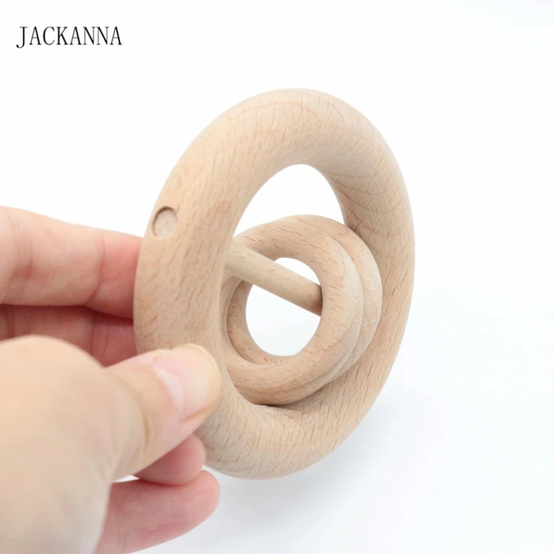 JACKANNA буковая деревянная погремушка грызунок жевательные деревянные бусины
