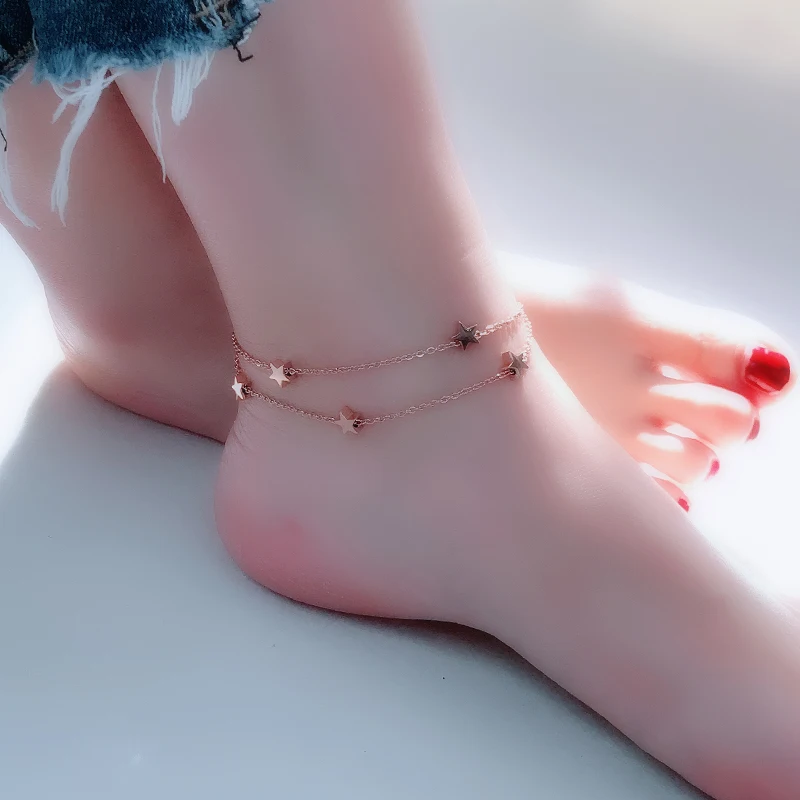 YUN RUO 2018 модный Шикарный Браслет на ногу со звездами для женщин и девушек Подарок