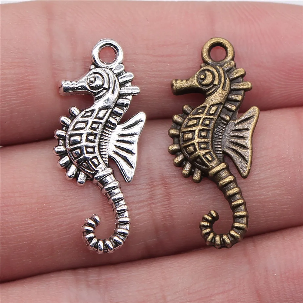 WYSIWYG 10 шт. 29x12 мм 2 цвета подвеска морской коньки морского конька конька|charm charm|diy