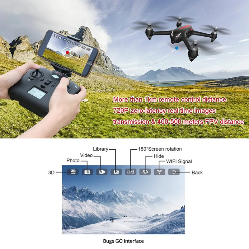 MJX B2W Bugs 2 gps бесщеточный Радиоуправляемый квадрокоптер Дрон с 5G wifi FPV 1080 P HD камера