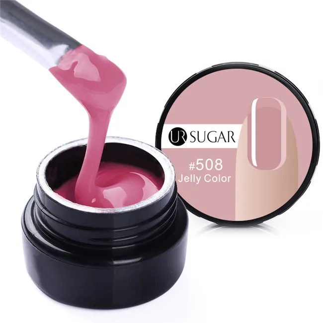 Color 8 UR SUGAR полупрозрачное наращивание ногтей УФ Гелевые Типсы для ногтей Удлинительный клей для нейл-арта строительный УФ-гель лак праймер для ногтей лак Gel7ml - Цвет: Color 8