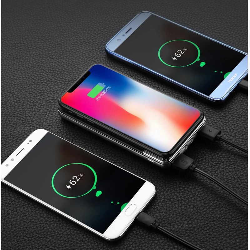 30000 mAh power bank Беспроводное зарядное устройство power Bank переносная вместительная компактная Универсальная внешняя батарея для iPhone X 8 7 6