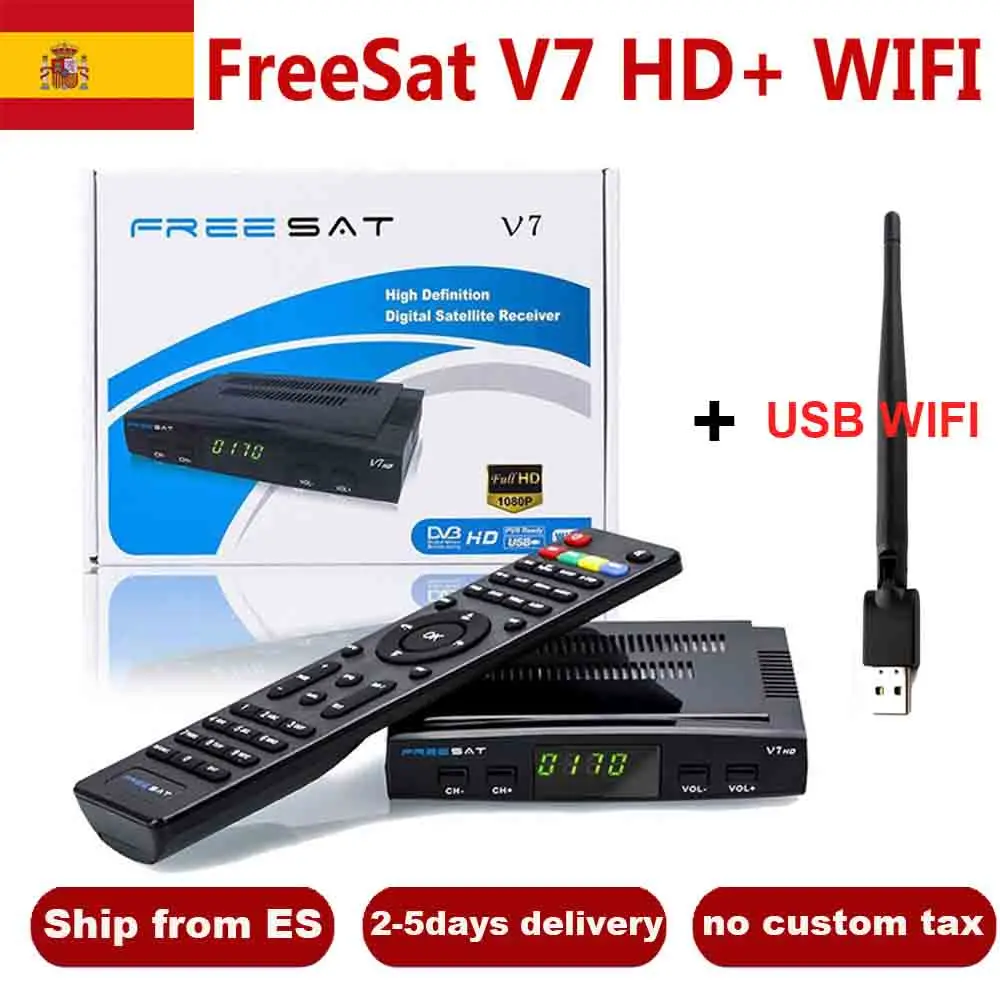 Натуральная FREESAT V7 HD спутниковый ресивер DVB S/S2 Full 1080p декодер Поддержка Ccam Youtube WI FI