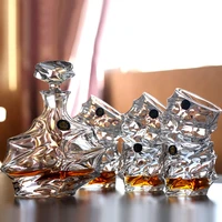 7pcsset european styles crystal glass cup whiskey and brandy wine glass large capacity cup bar hotel drinkware party drinking