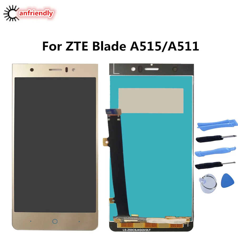 Para ZTE Blade A515 A511 pantalla LCD de 5,0 "+ MONTAJE DE digitalizador de reemplazo de pantalla t&aacute;ctil para ZTE Blade A 515 lcds DE REPARACI&Oacute;N DE TEL&Eacute;FONO 511-0