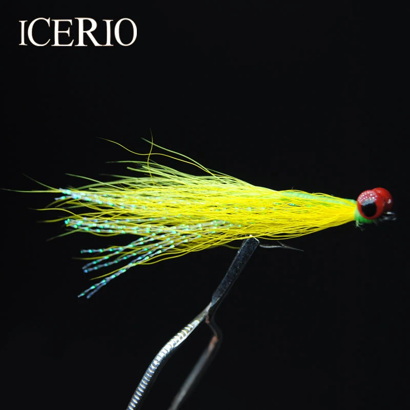 ICERIO 10 шт. #4 глаза гантели желтые сумасшедшие Чарли летать Бонфиш красная рыба
