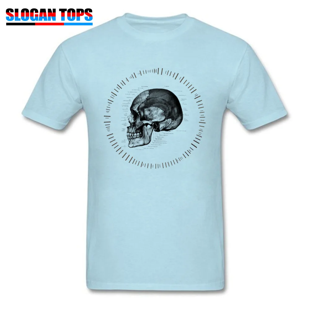 Футболка с уникальным дизайном Мужская футболка принтом в виде солнца и черепа