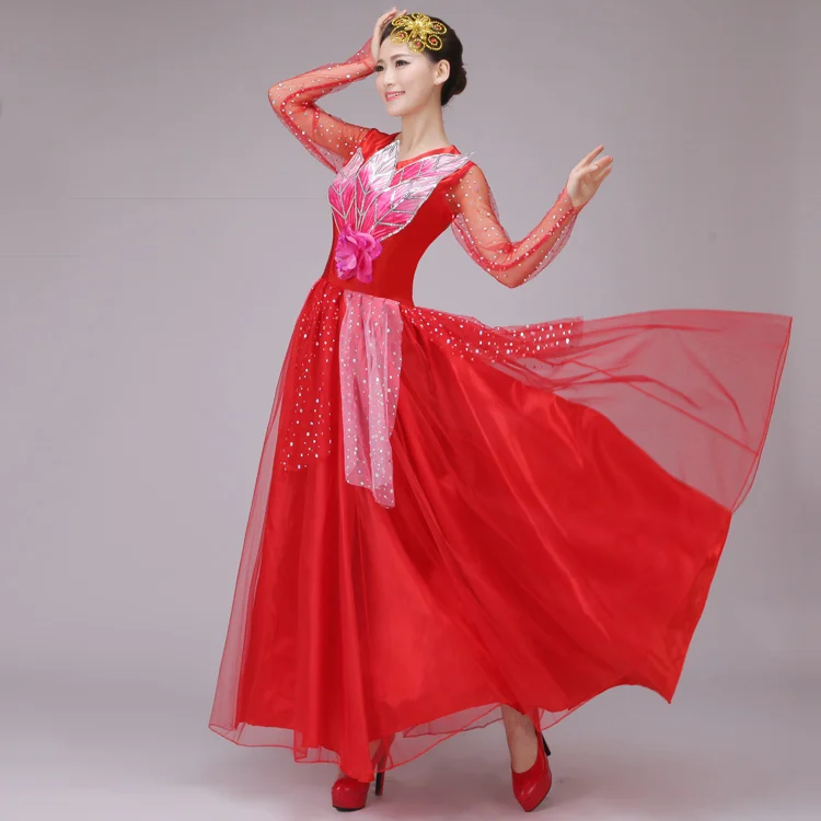 Chorus clothing 2018 new opening dance dress atmosphere modern costumes with clothes | Тематическая одежда и униформа