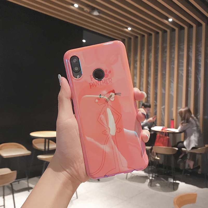 Синий светильник телефонные чехлы для huawei P20 P30 Mate20 Pro 20X мультфильм Розовая пантера Крышка для huawei Nova 3 3i 4 Honor V20 задняя крышка fundas