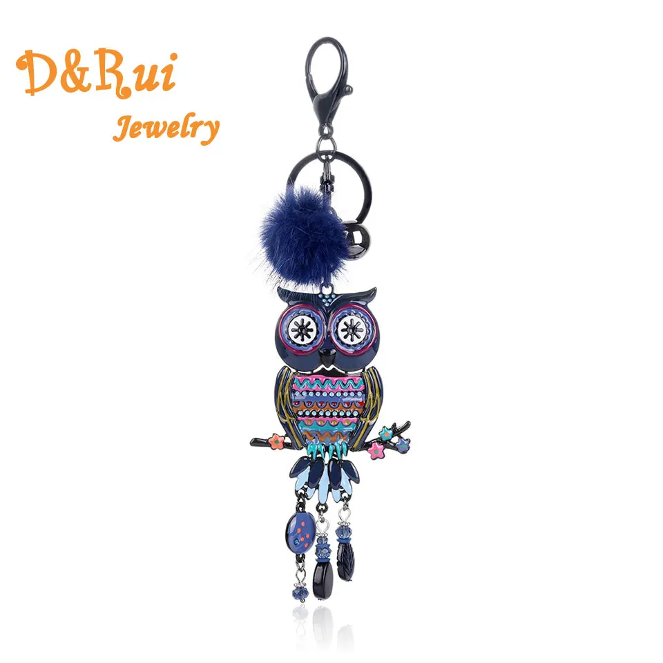 D &amp Rui ювелирные изделия винтажный брелок с помпоном в виде совы 2019 цветные